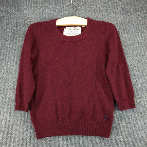 Jack Wills Knitwear 100% Merino Wool Sweater Size 6 Red UK Size 10 - Picture 2 of 12